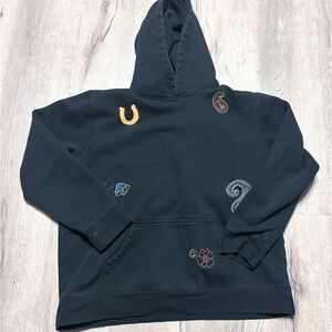PACSUN Embroidered Black Hoodie